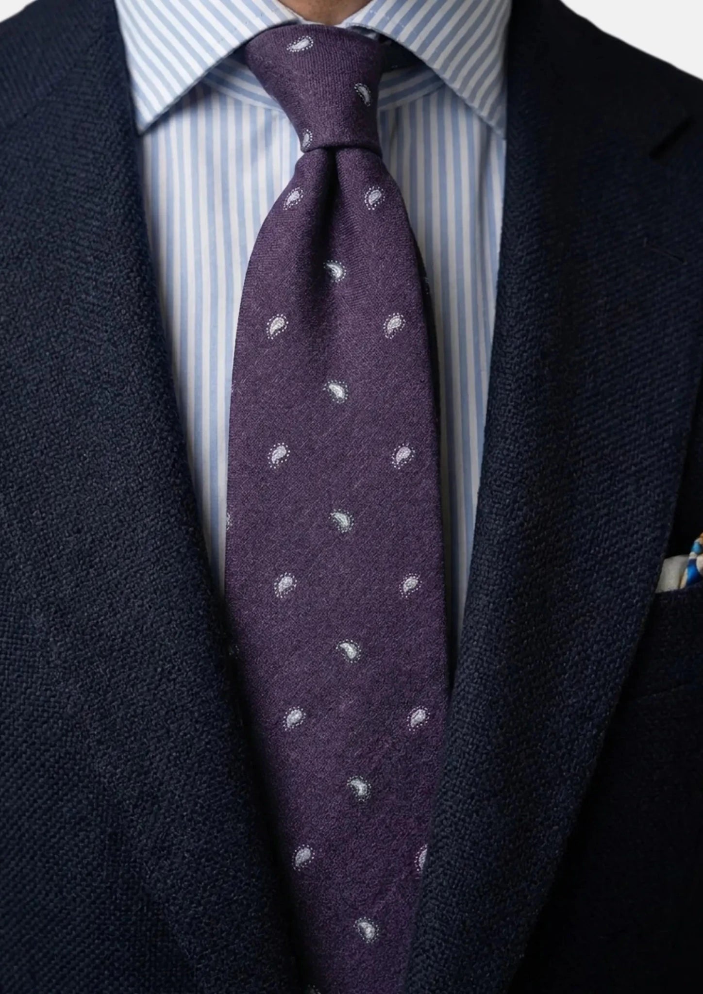 Aubergine Micro Paisley Tie - SARTORO272