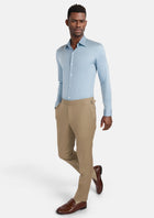 Baby Blue Bamboo Blend Shirt - SARTORO489