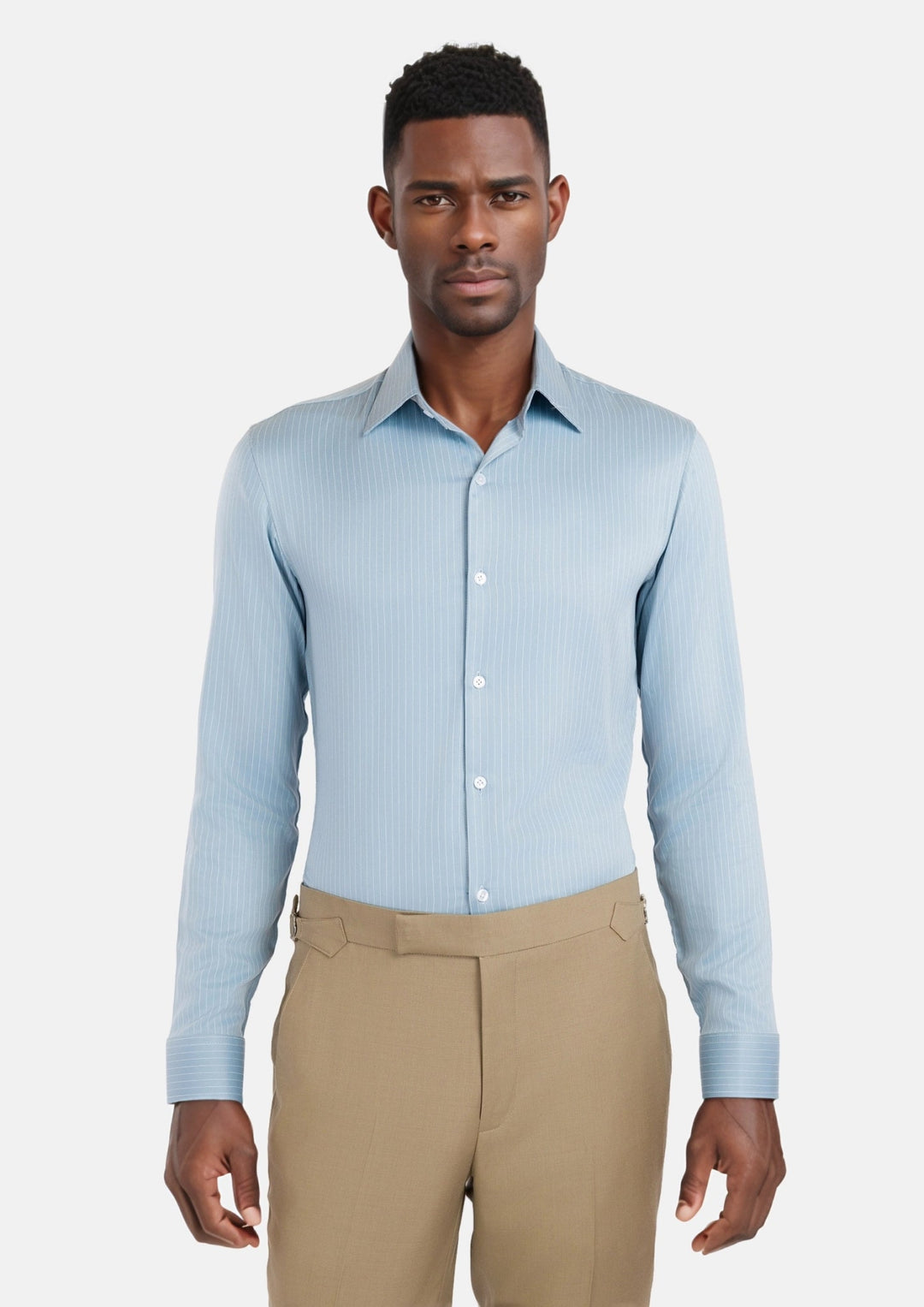 Baby Blue Bamboo Blend Shirt - SARTORO