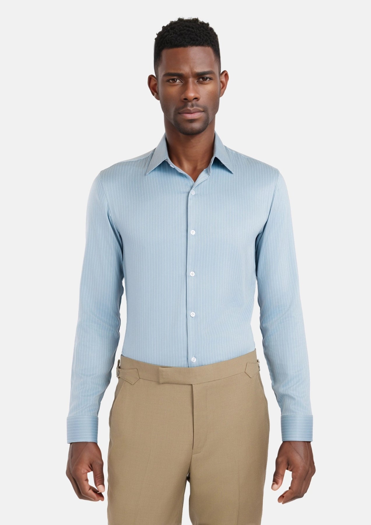 Baby Blue Bamboo Blend Shirt - SARTORO