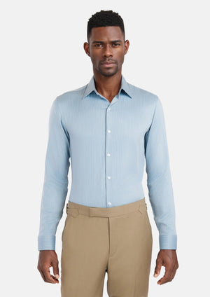 Baby Blue Bamboo Blend Shirt - SARTORO