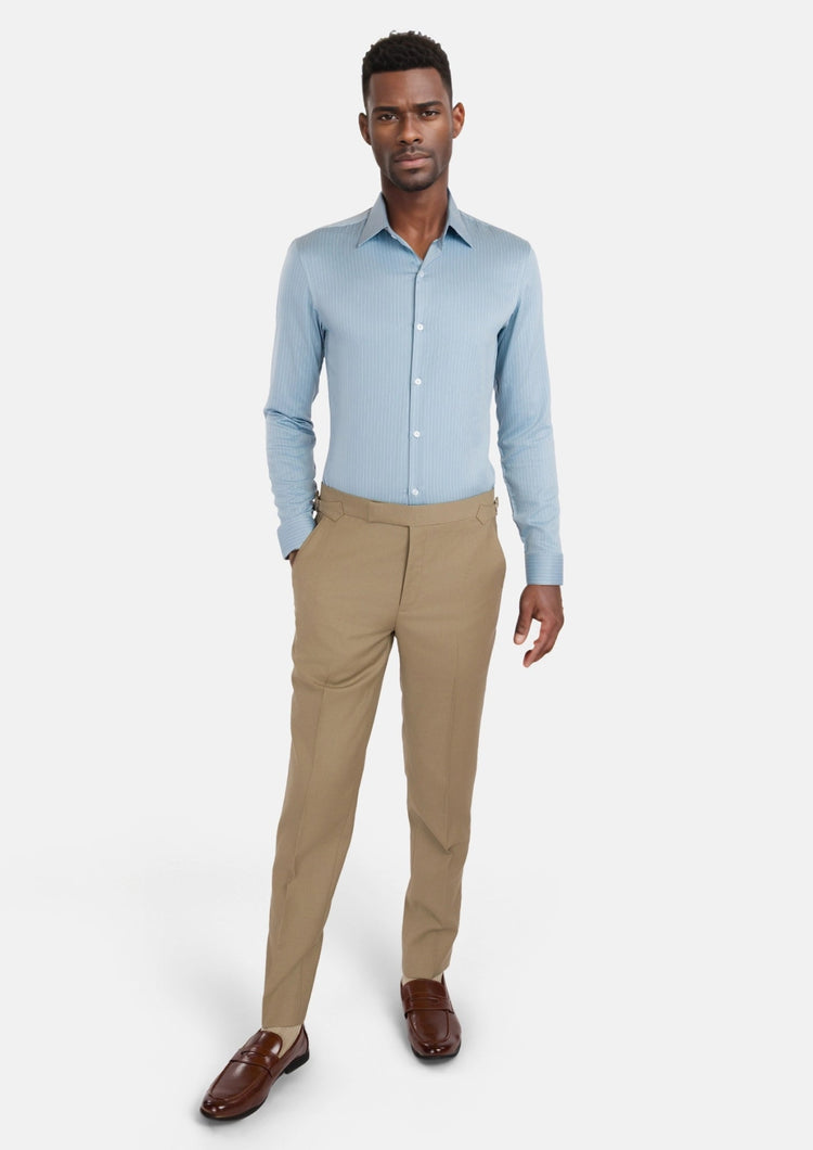 Baby Blue Bamboo Blend Shirt - SARTORO535