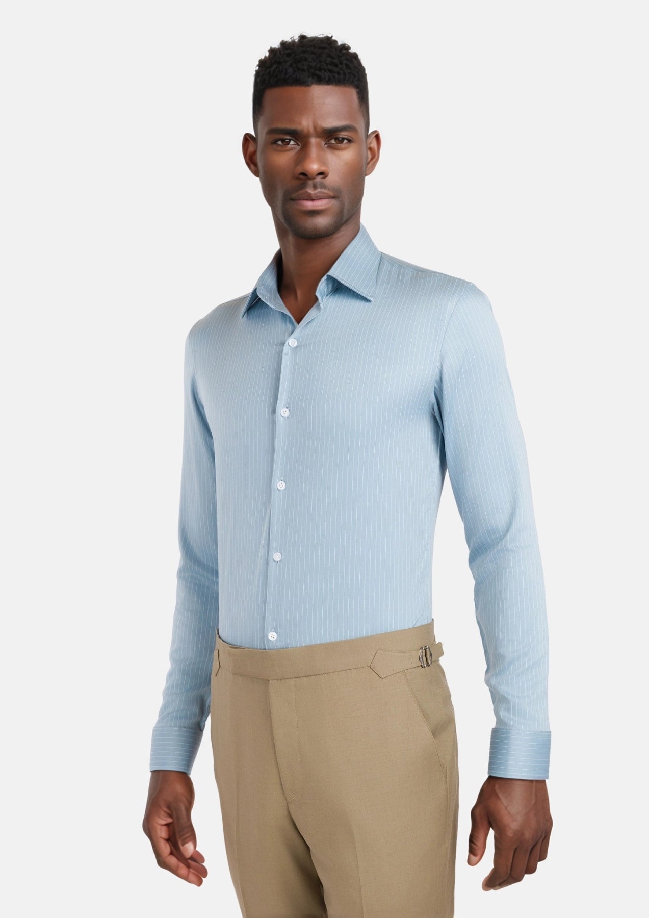 Baby Blue Bamboo Blend Shirt - SARTORO