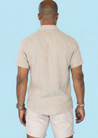 Beige Linen Blend T-Shirt - SARTORO357