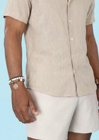 Beige Linen Blend T-Shirt - SARTORO728