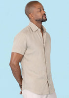 Beige Linen Blend T-Shirt - SARTORO788