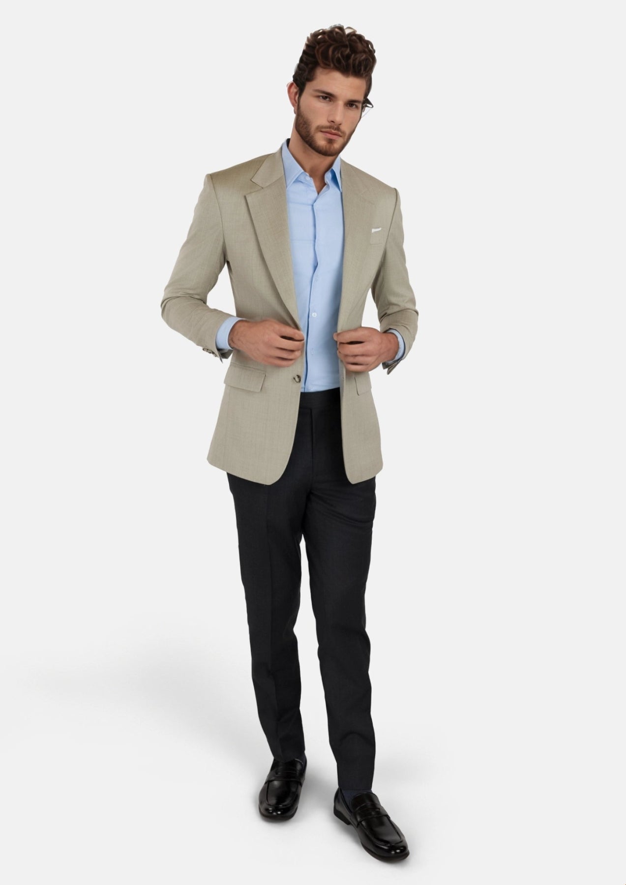Beige Sandstone Italian Wool Jacket - SARTORO