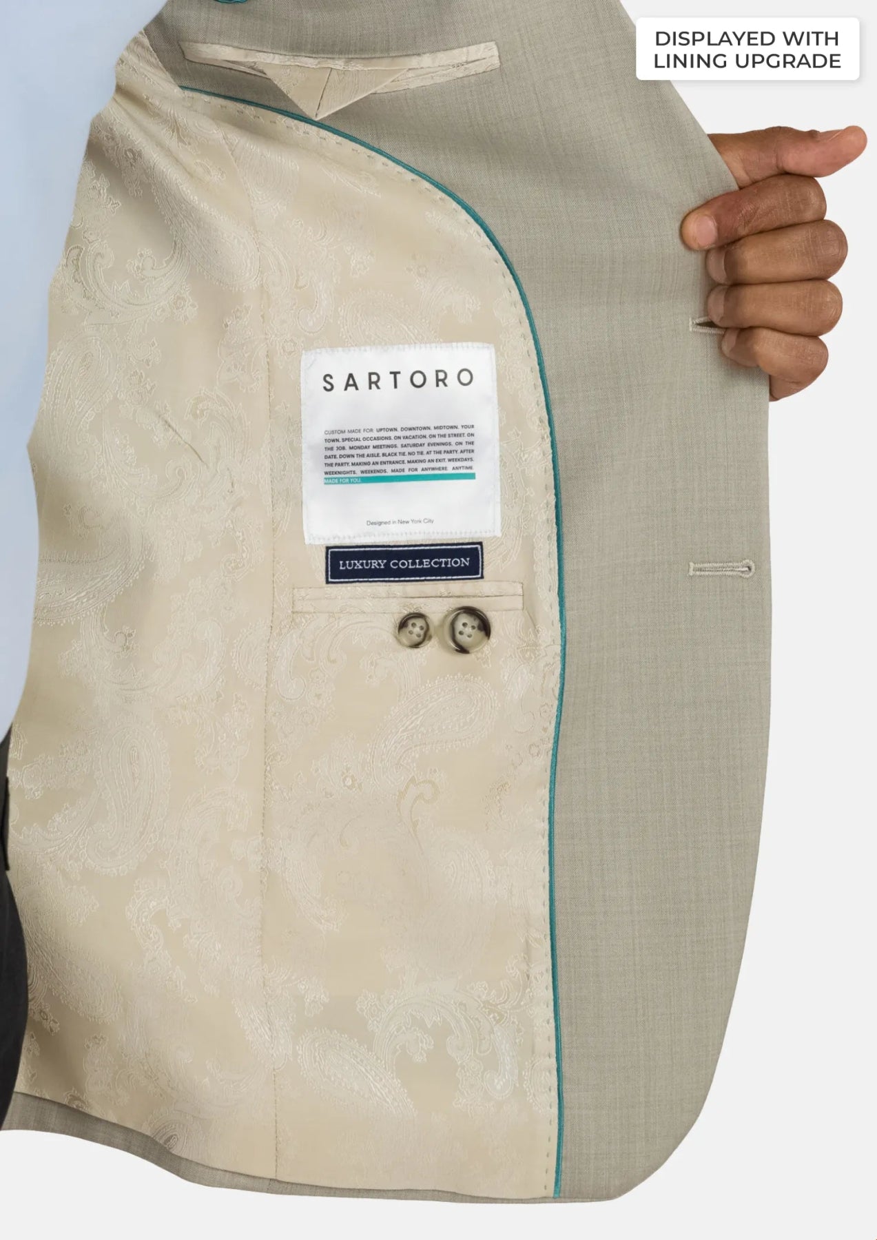 Beige Sandstone Italian Wool Jacket - SARTORO