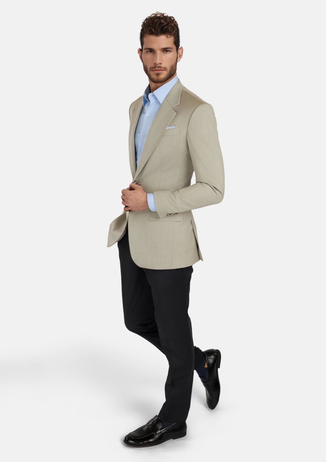 Beige Sandstone Italian Wool Jacket - SARTORO