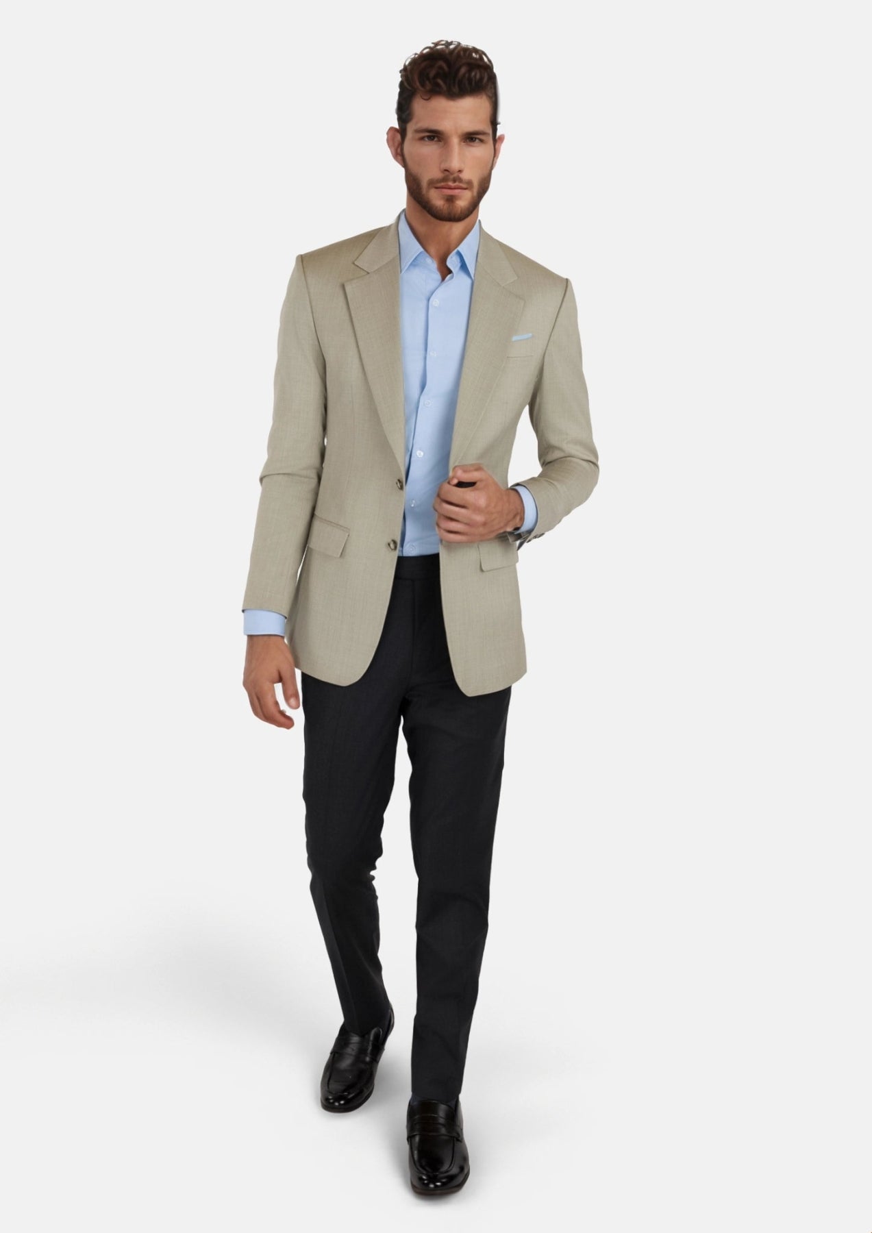 Beige Sandstone Italian Wool Jacket - SARTORO