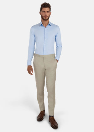 Beige Sandstone Italian Wool Pants - SARTORO