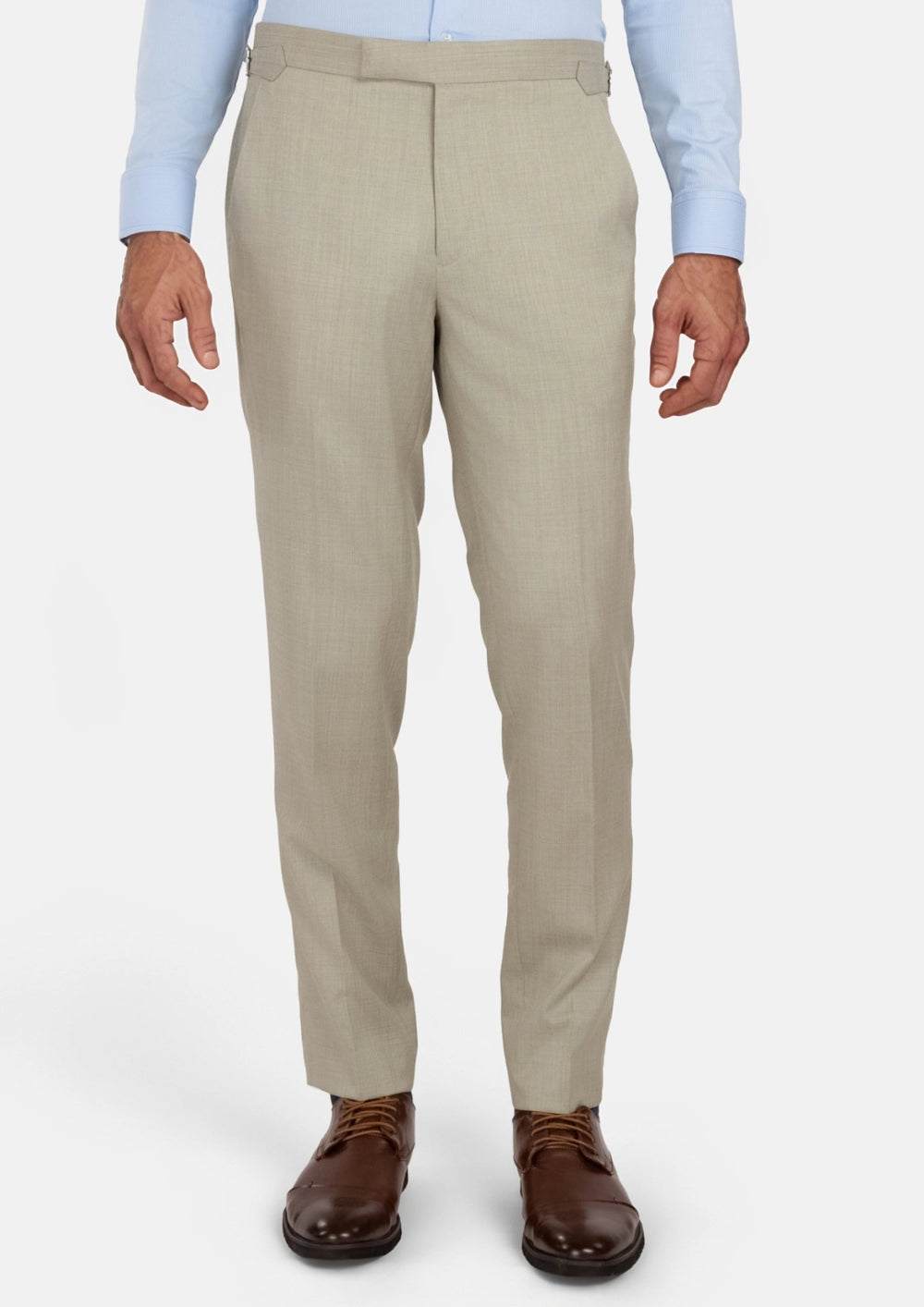 Beige Sandstone Wool Pants651