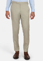 Beige Sandstone Italian Wool Pants - SARTORO299