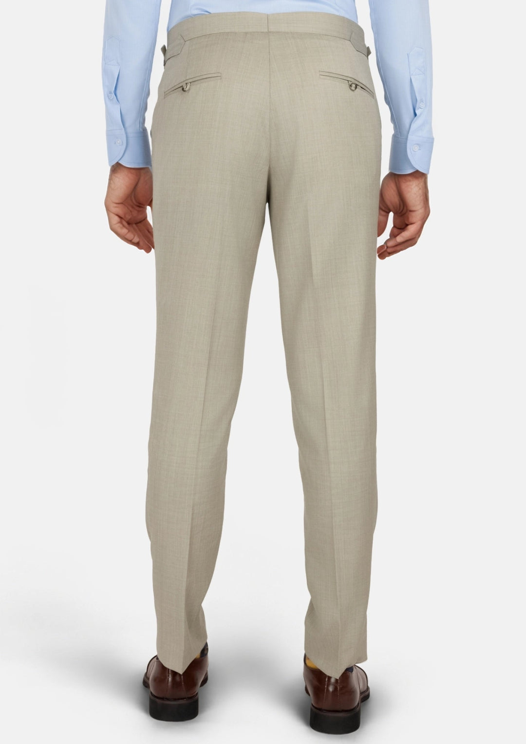 Beige Sandstone Italian Wool Pants - SARTORO