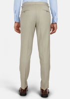 Beige Sandstone Italian Wool Pants - SARTORO898