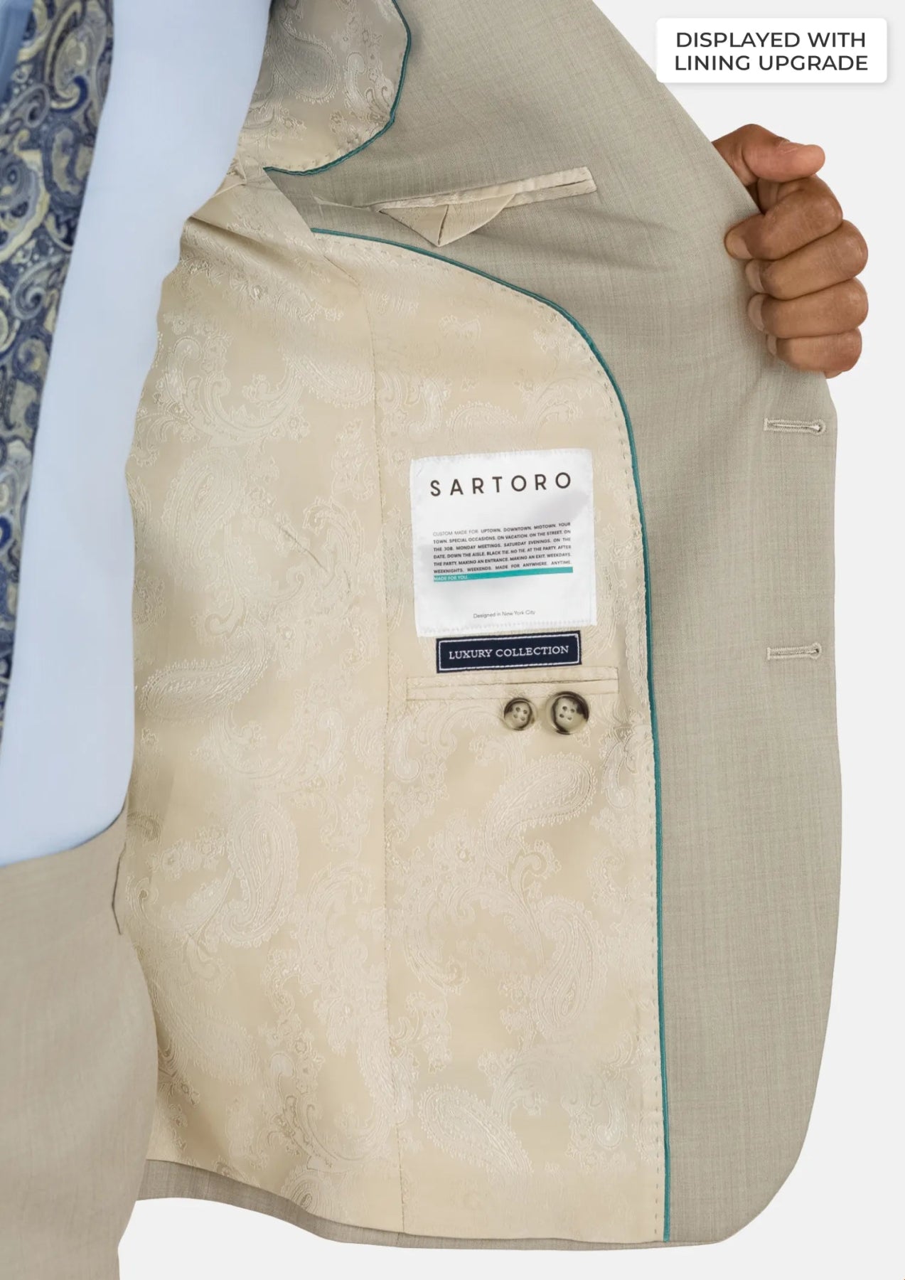 Beige Sandstone Italian Wool Suit - SARTORO