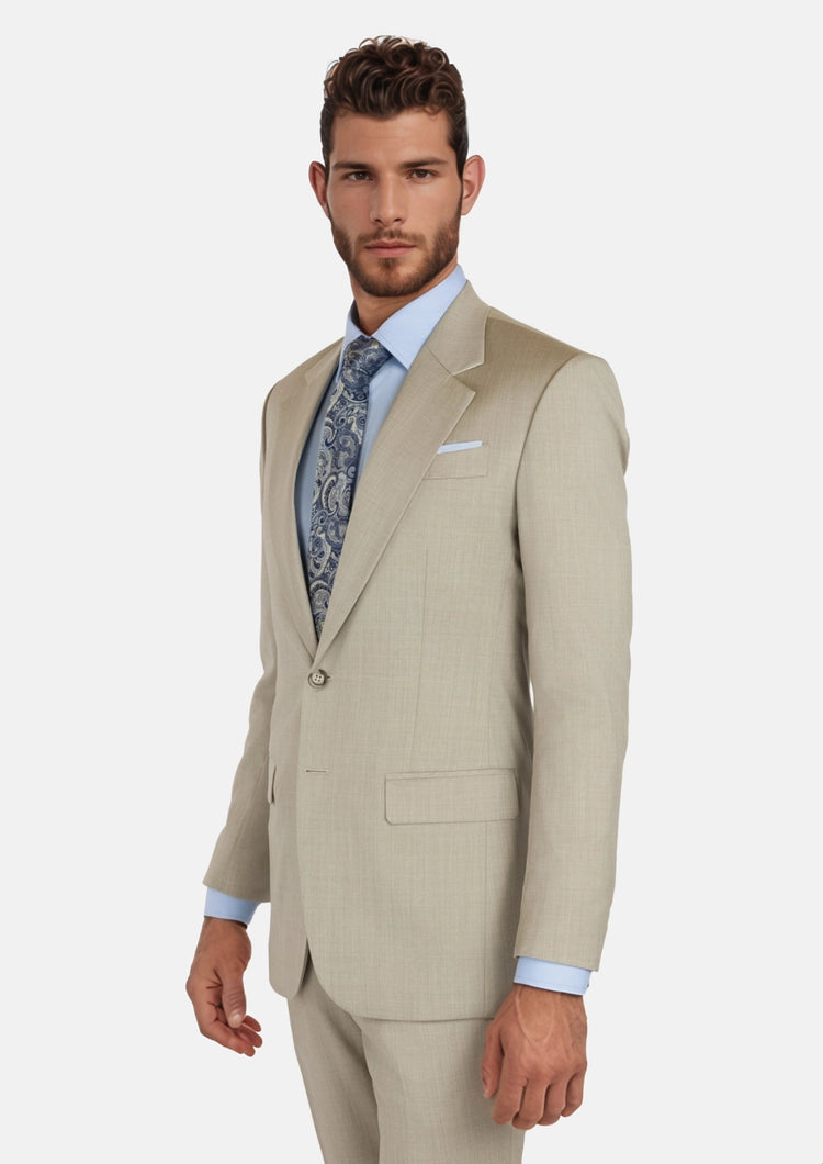 Beige Sandstone Italian Wool Suit - SARTORO