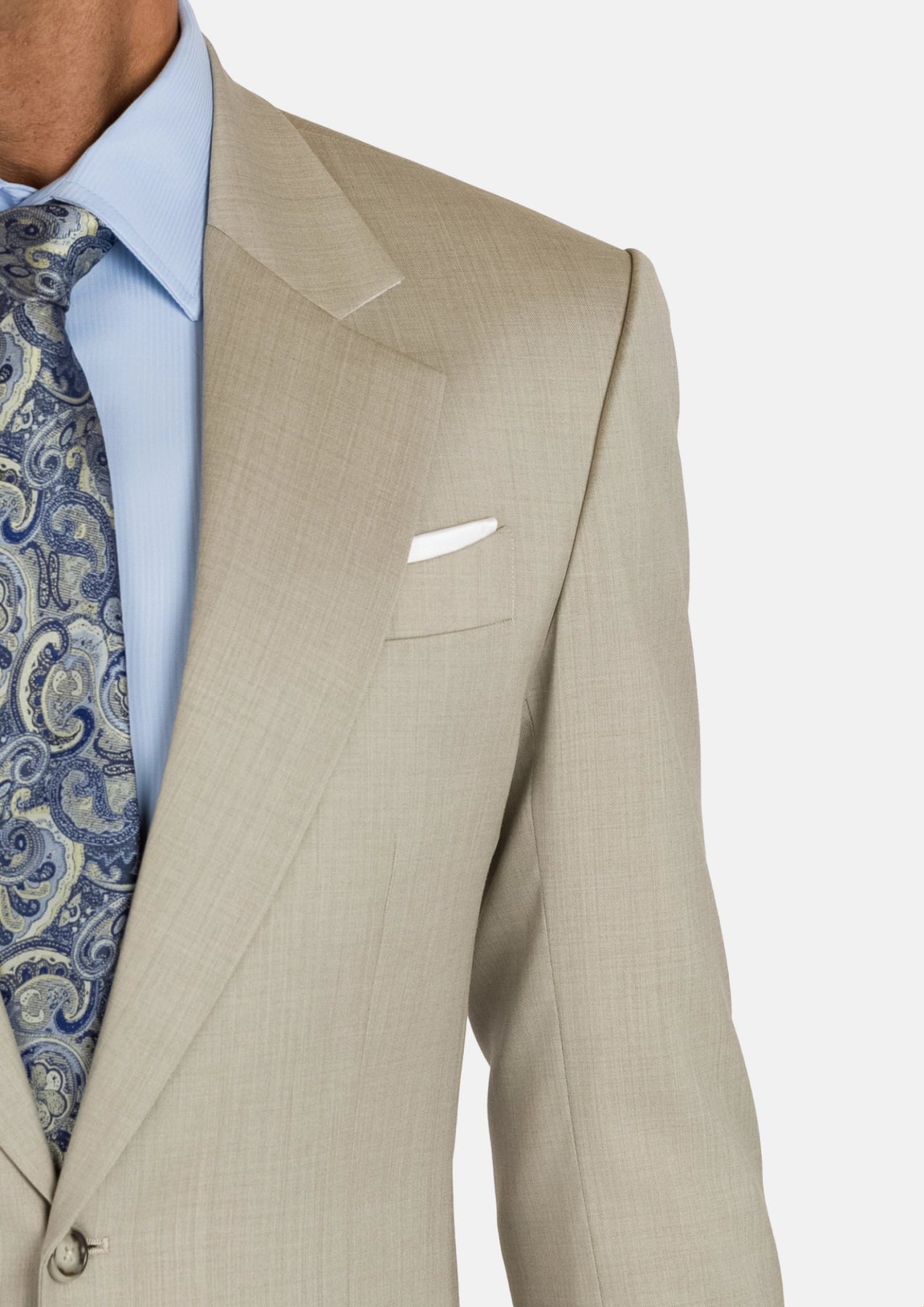 Beige Sandstone Italian Wool Suit