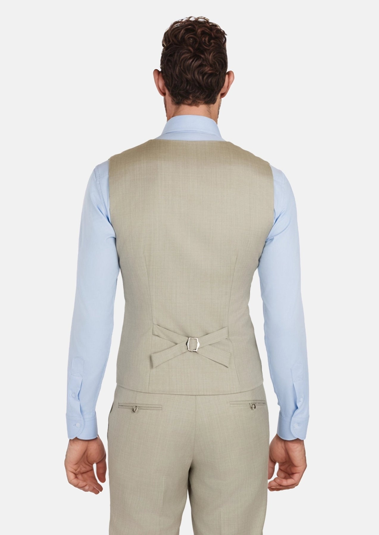 Beige Sandstone Italian Wool Vest - SARTORO