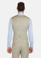 Beige Sandstone Italian Wool Vest - SARTORO659