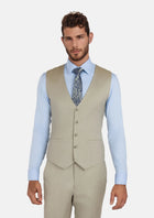 Beige Sandstone Italian Wool Vest - SARTORO190