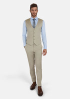 Beige Sandstone Italian Wool Vest - SARTORO159