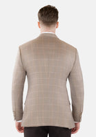 Beige Windowpane Check Jacket - SARTORO852