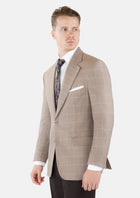Beige Windowpane Check Jacket - SARTORO435