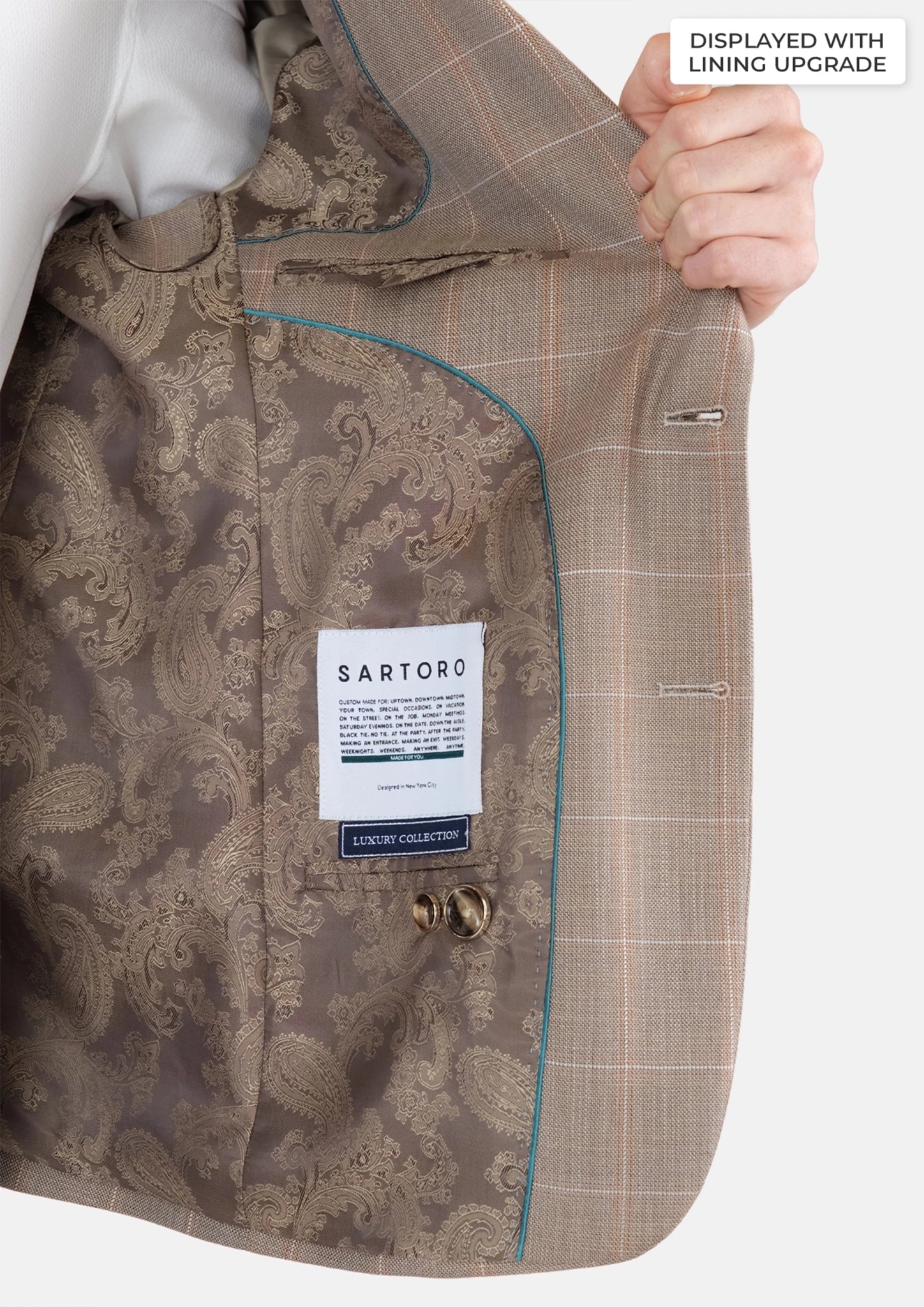 Beige Windowpane Check Jacket996