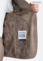 Beige Windowpane Check Suit - SARTORO983