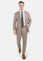 Beige Windowpane Check Suit - SARTORO519