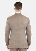 Beige Windowpane Check Suit - SARTORO891