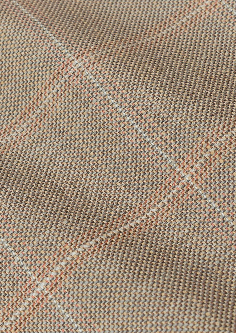 Beige Windowpane Vest - SARTORO709