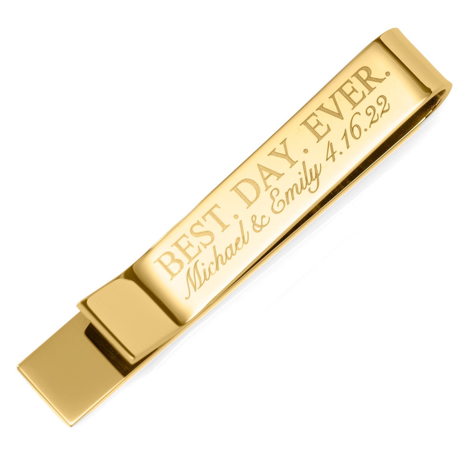 Best Day Ever Gold Engravable Tie Bar - SARTORO252