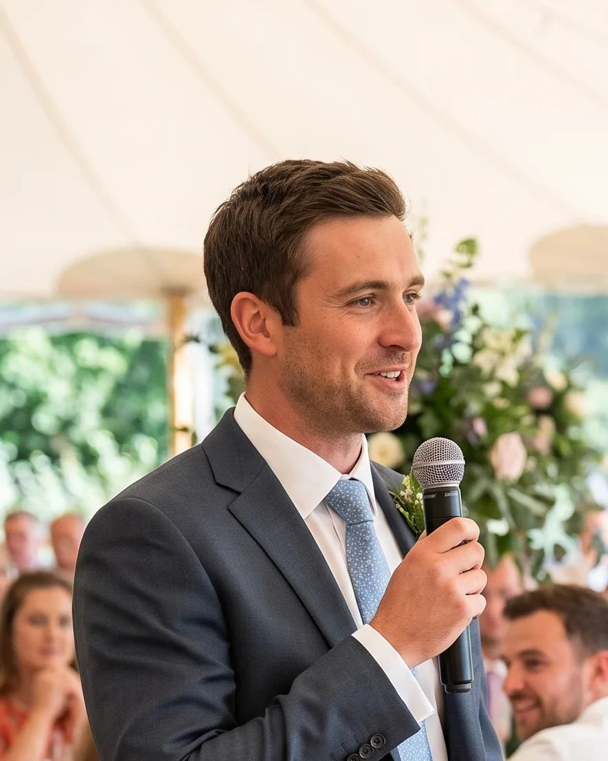 Giving a groomsman speech? Follow the same rules, and leave the main story to the best man.