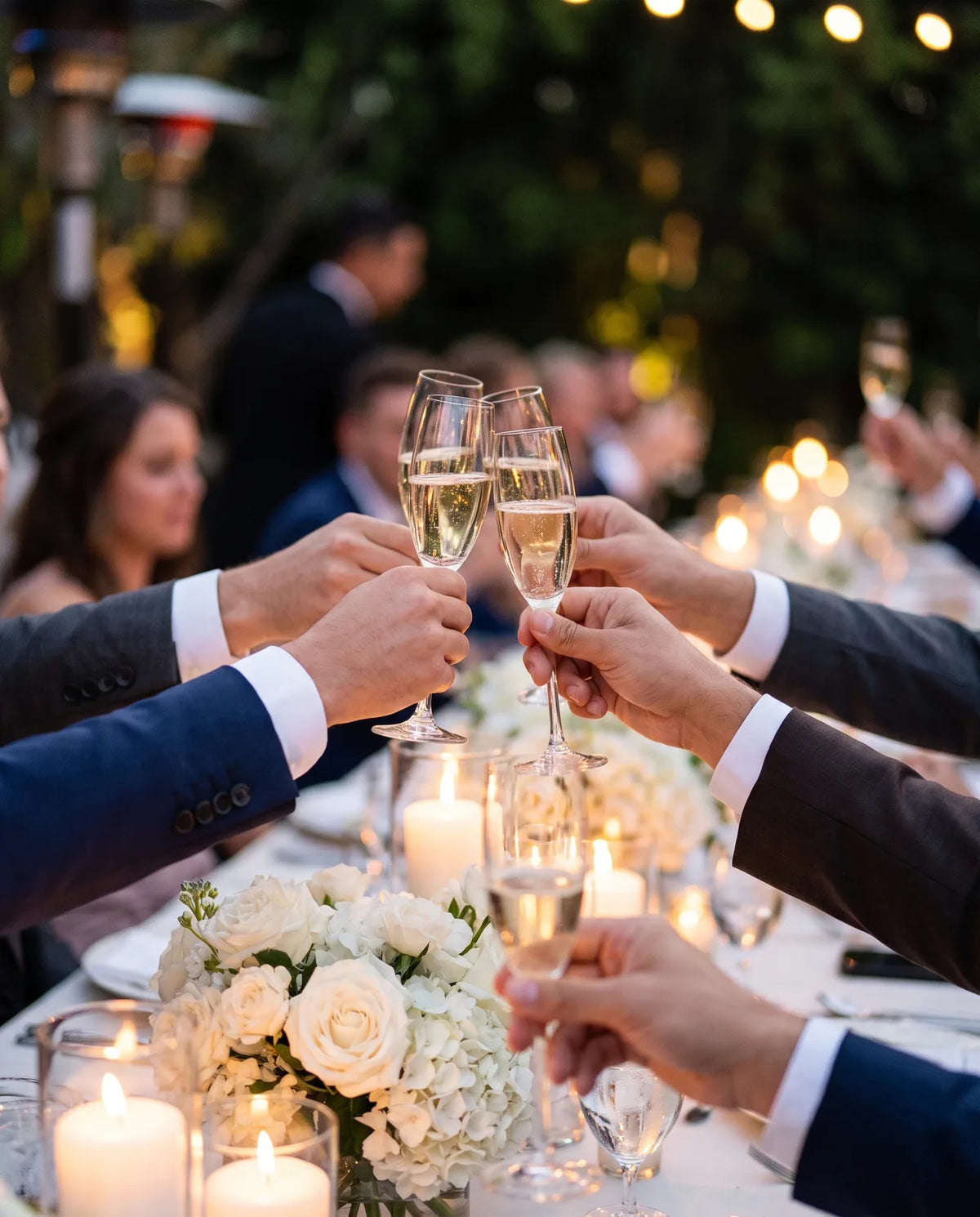 A short last line tells guests when to drink. Sit down once they have.