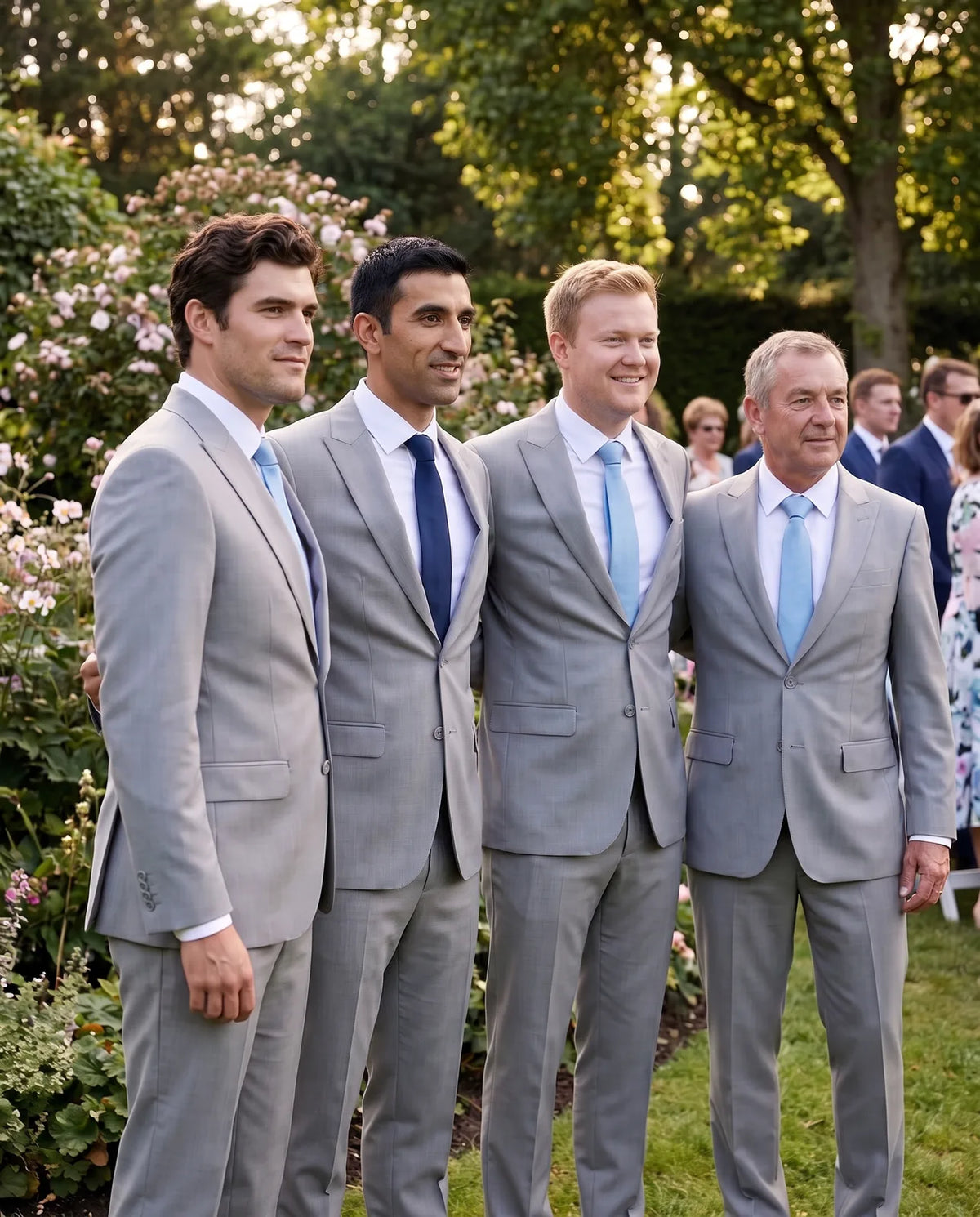 Matching the groomsmen? Wear the same suit. A different tie is one way to set the best man apart.