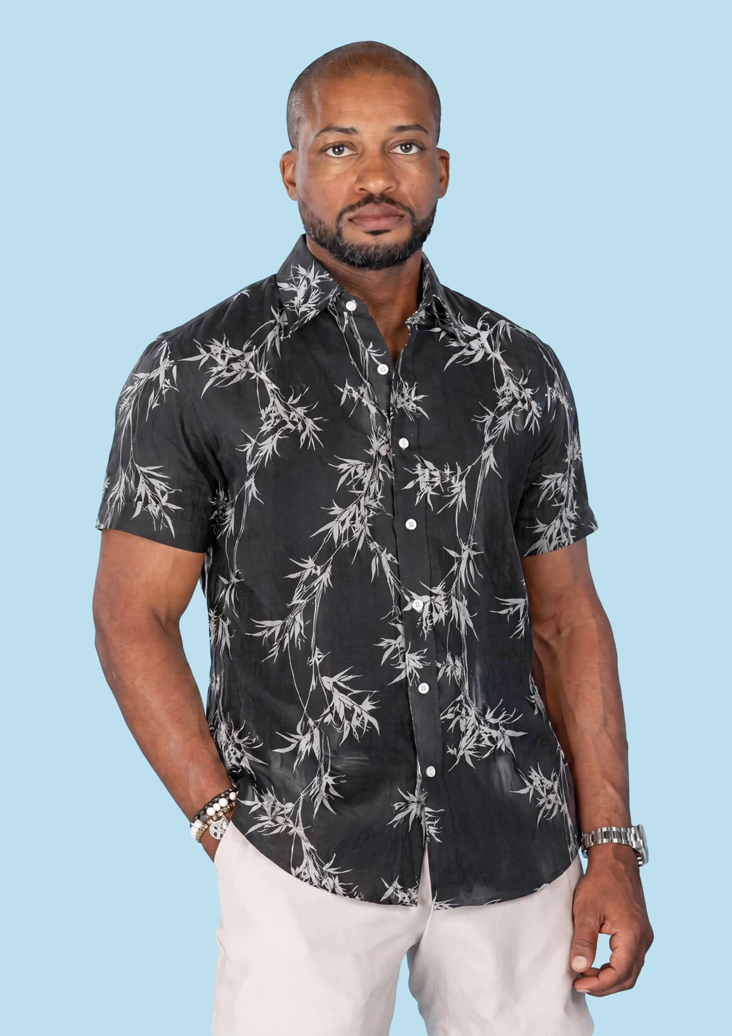 Black Bamboo Silk Shirt - SARTORO242