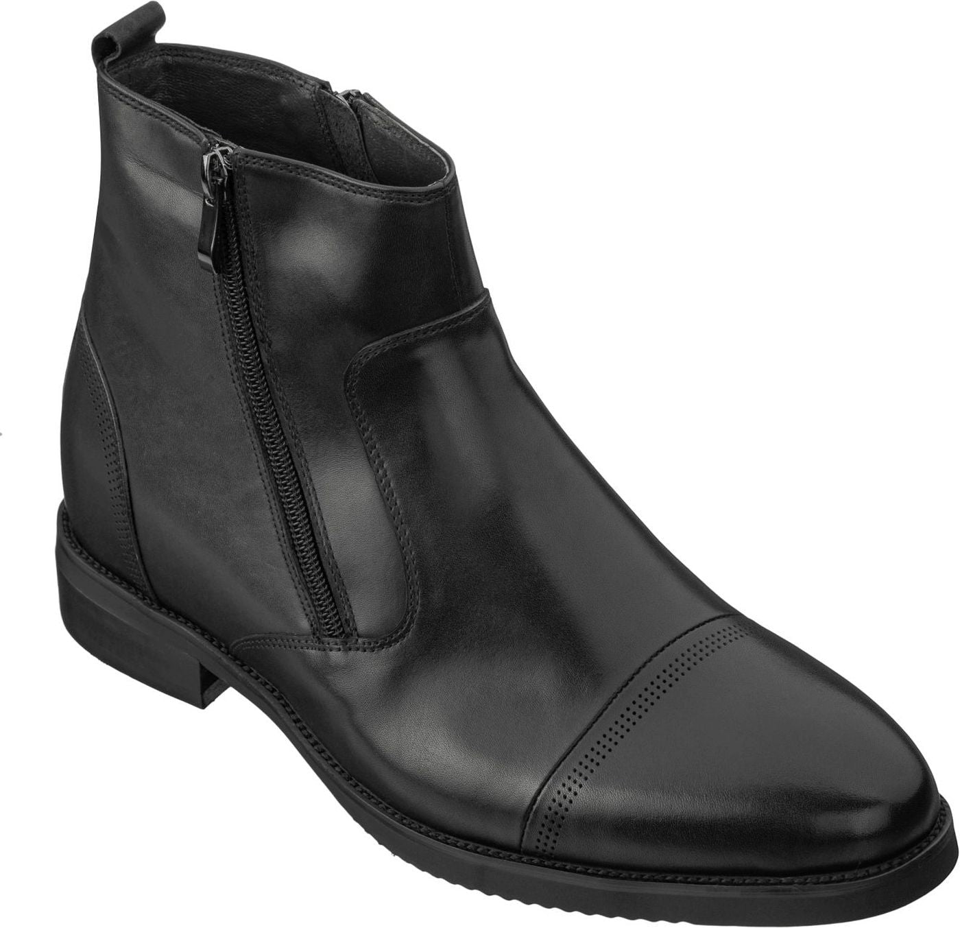 Black CALTO Zipper Boots- 3522