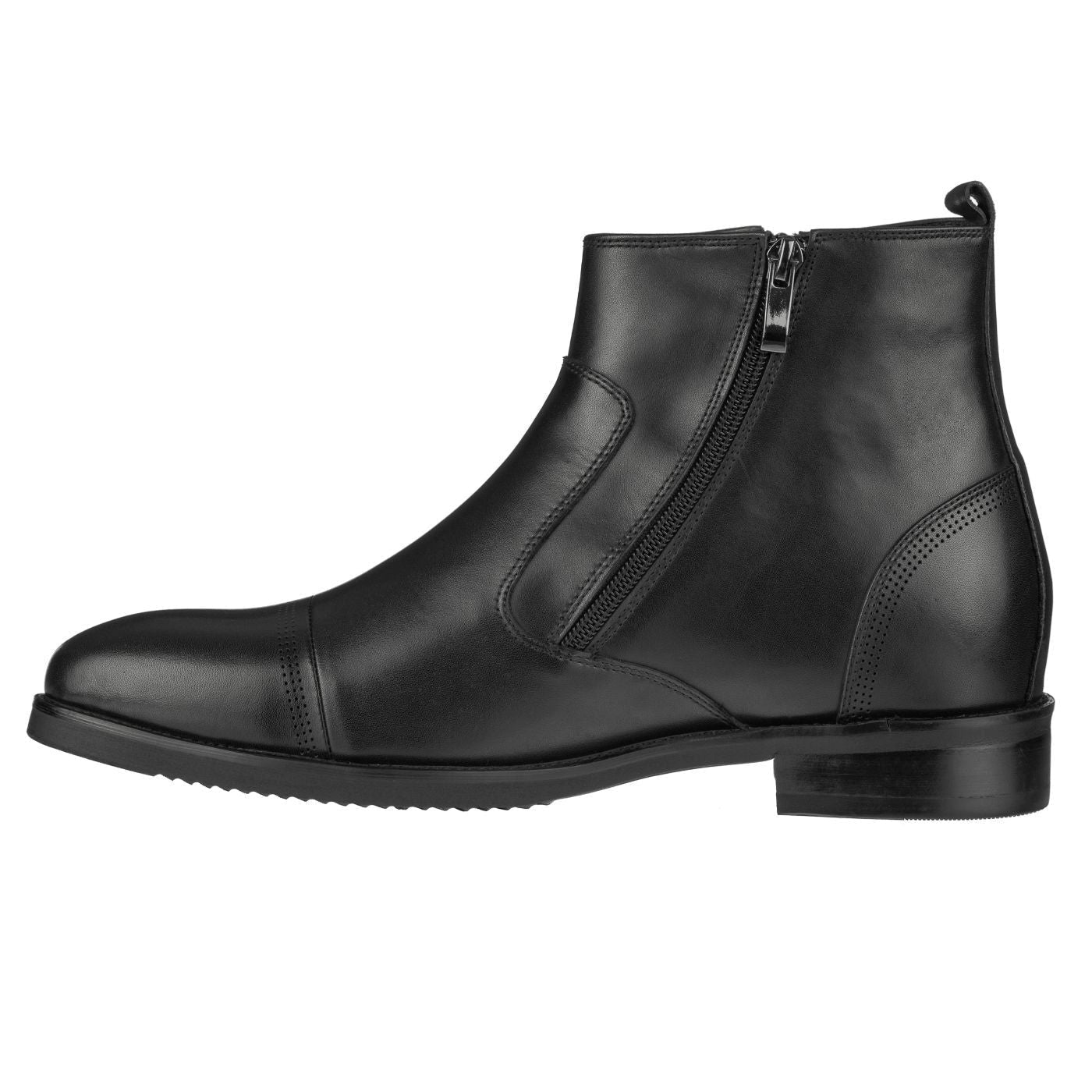 Black CALTO Zipper Boots- 323