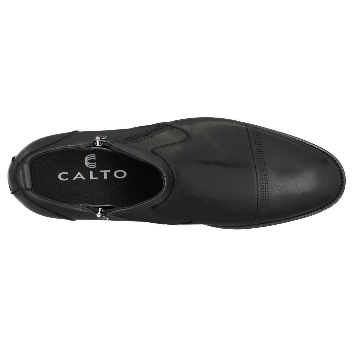 Black CALTO Zipper Boots- 3586