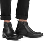 Black CALTO Zipper Boots- 3699