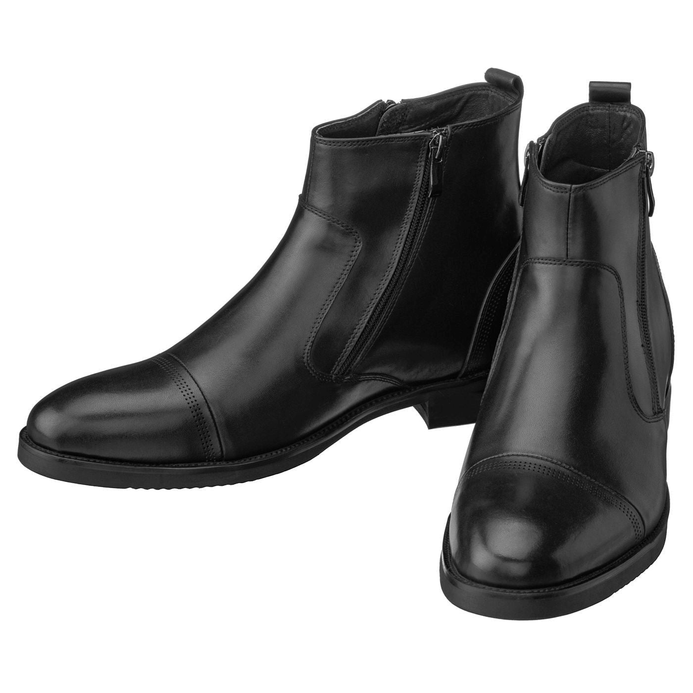 Black CALTO Zipper Boots- 3194