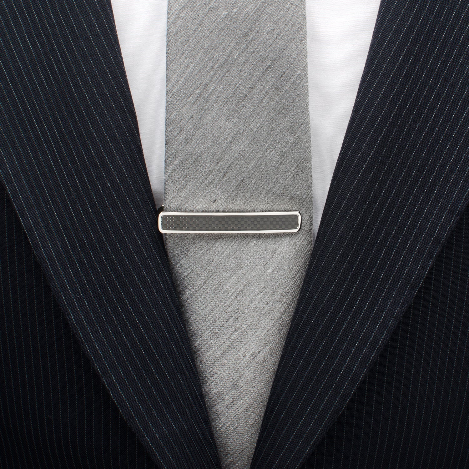 Black Carbon Fiber Stainless Steel Tie Clip - SARTORO251