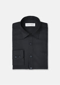 Black Egyptian Cotton Broadcloth Shirt - SARTORO