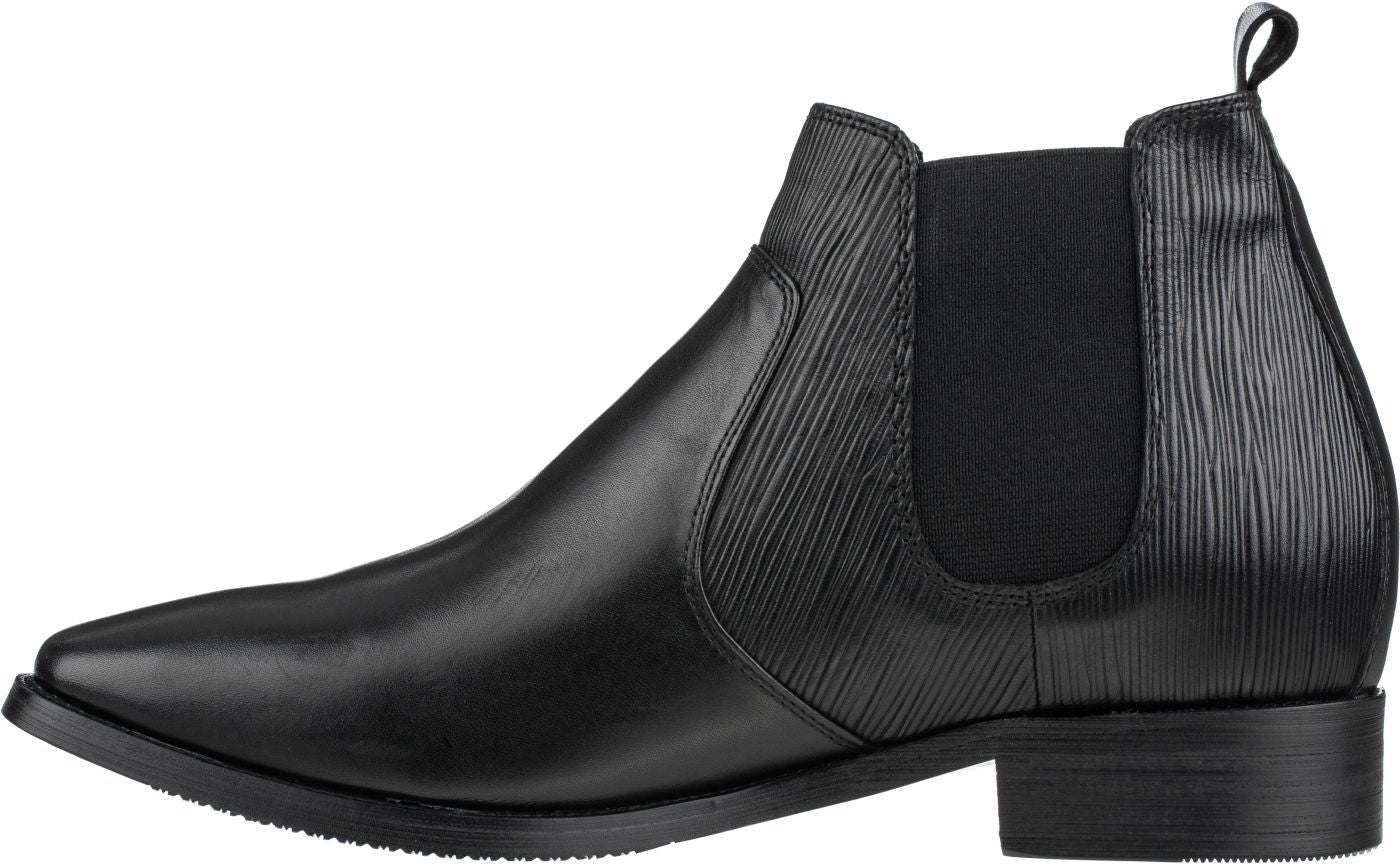 Black Leather Chelsea Boots - 3 Inches - SARTORO475