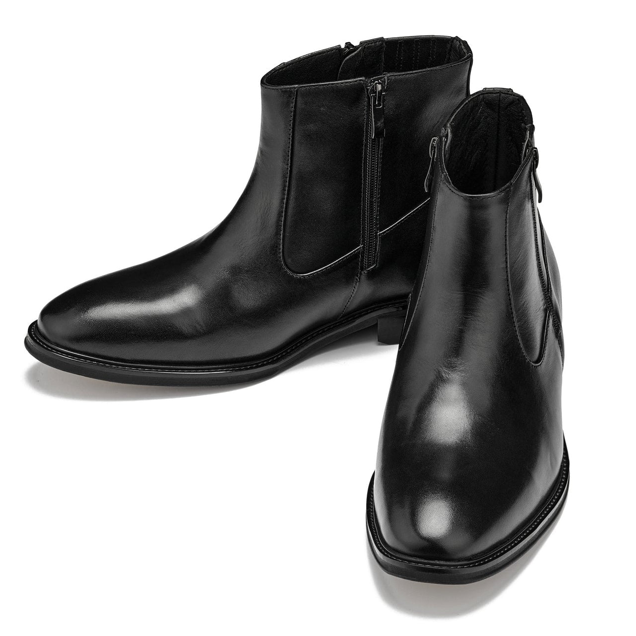 Black Lightweight Zipper Boots - 2639