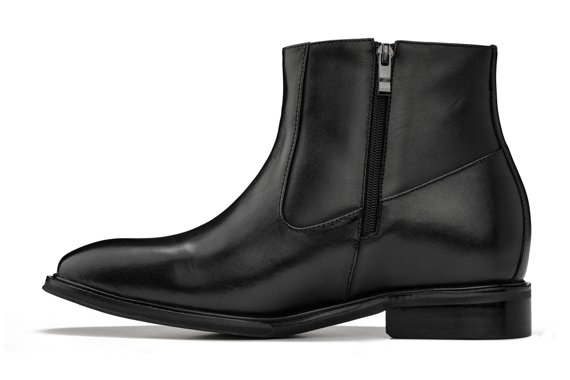 Black Lightweight Zipper Boots - 2824