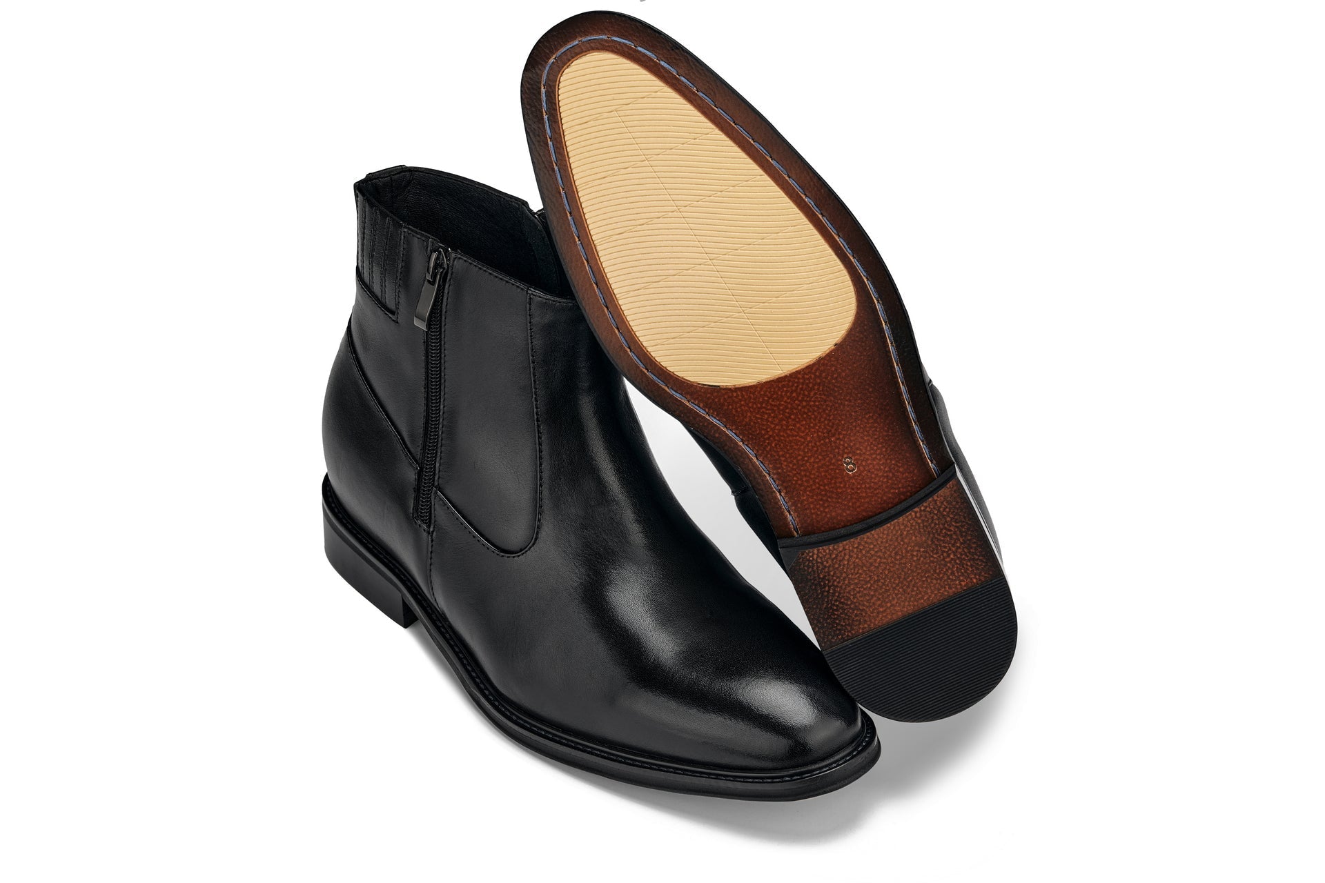 Black Lightweight Zipper Boots - 2714