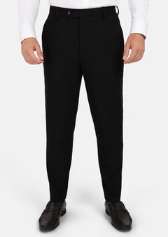 Black Linen Blend Pants - SARTORO